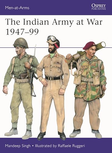 Book cover depicting three Indian Army soldiers in different uniforms, 1947-99.