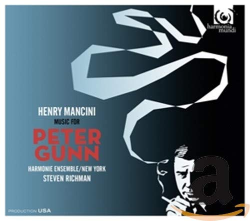 CD cover for Henry Mancini’s “Music for Peter Gunn” with a man’s portrait.