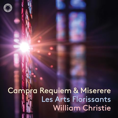 CD cover with stained glass and text: Campra Requiem & Miserere.