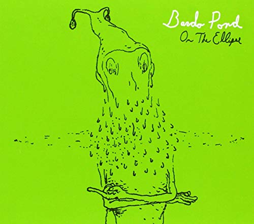 Green album cover for Bardo Pond’s “On The Ellipse” with a sketched figure.