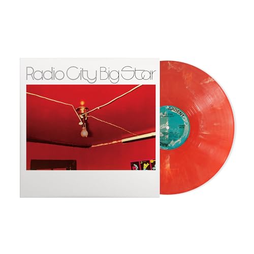Radio City" vinyl record by Big Star, with red cover and orange disc.