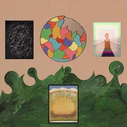 CD cover with abstract colorful artwork and painted landscapes.