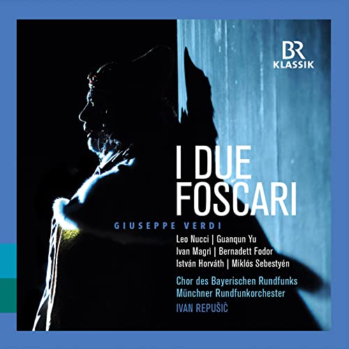 CD cover for Verdi’s “I due Foscari” opera, featuring a man’s profile.