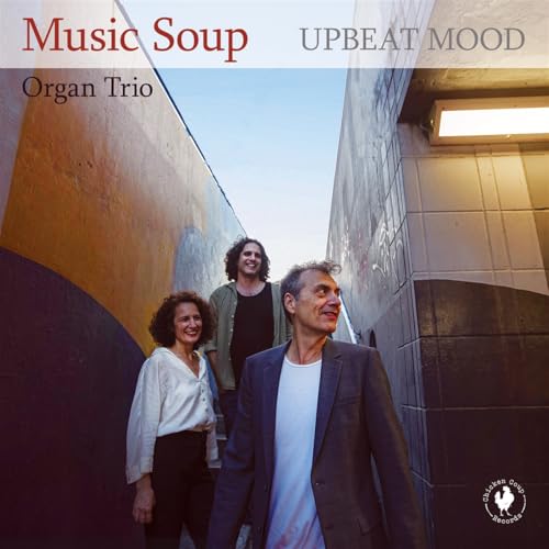 CD cover with three people standing under an architectural structure.