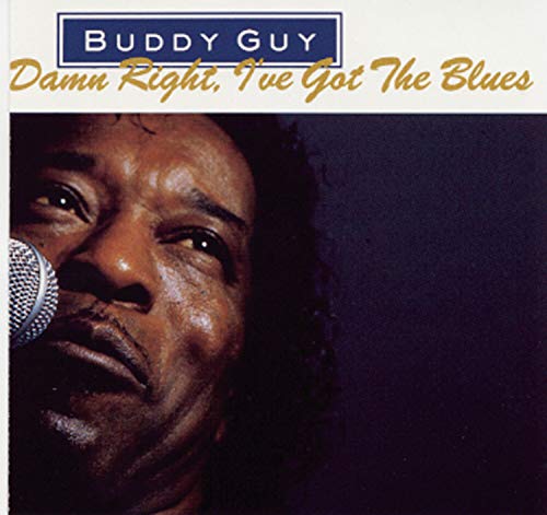 Buddy Guy album cover: close-up portrait of a man singing into a microphone.