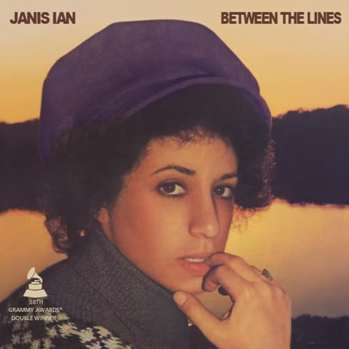 Janis Ian album cover: portrait of a woman in a purple hat.