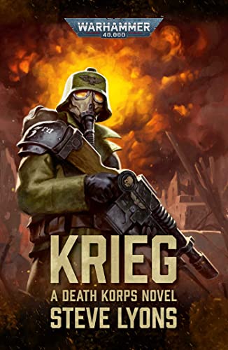 Book cover featuring a Death Korps of Krieg soldier in a gas mask.