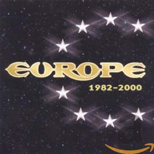 CD cover for Europe’s “1982-2000” album, with gold logo and stars.