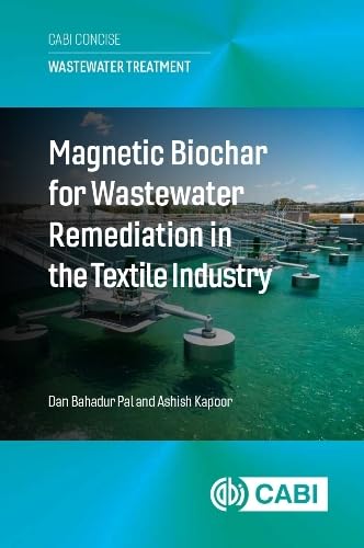 Book cover: “Magnetic Biochar for Wastewater Remediation” with a wastewater treatment plant backdrop.