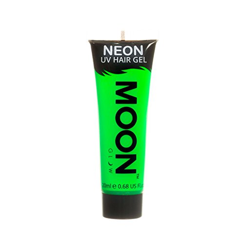 Moon Glow - Neon UV Hair Gel - 20ml Intense Green – Temporary wash out hair colour dye - Spike and glow!