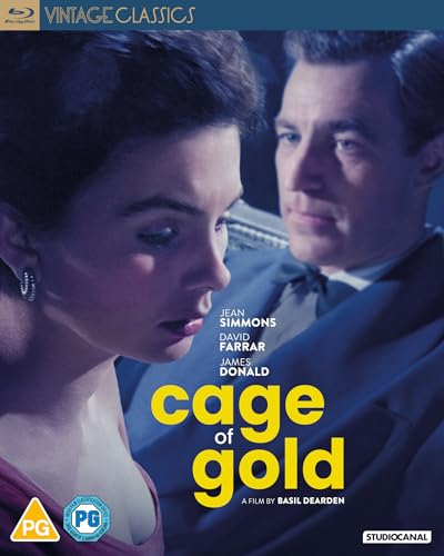 Blu-ray cover for "Cage of Gold" featuring two actors in close-up.