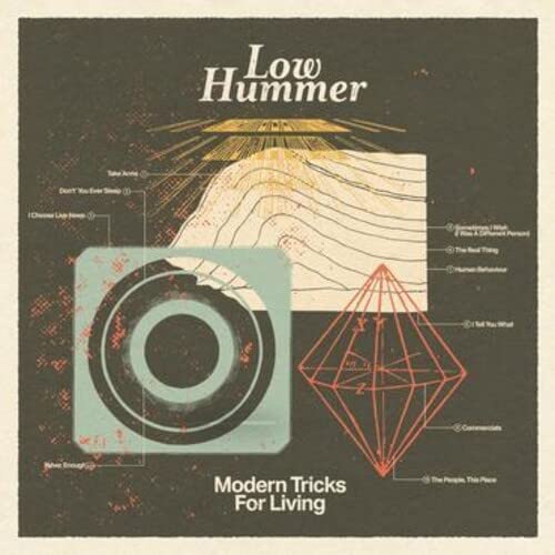 Low Hummer album cover: abstract geometric shapes on a dark speckled background.
