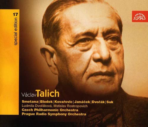CD cover featuring a portrait of conductor Václav Talich, with composer names.
