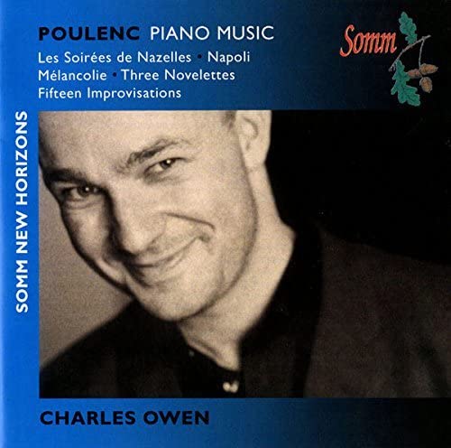 CD cover featuring a black and white portrait of pianist Charles Owen.