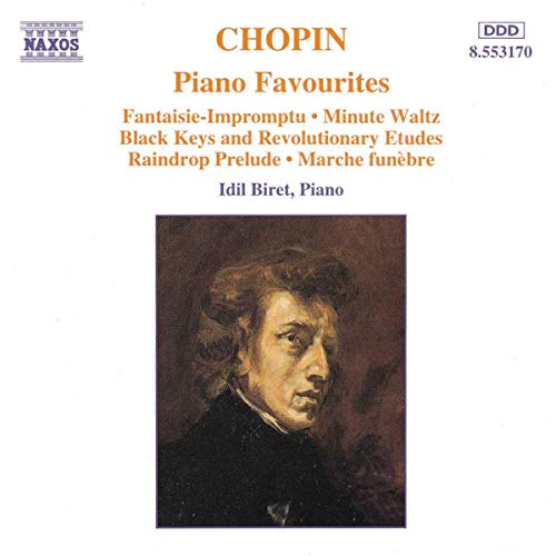 CD cover for Chopin piano favourites performed by Idil Biret, portrait included.