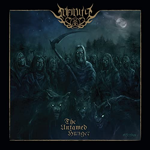 Dark album cover featuring a grim reaper and shadowy figures with wolves.