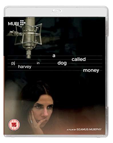 Blu-ray case for "A Dog Called Money" featuring PJ Harvey and a microphone.