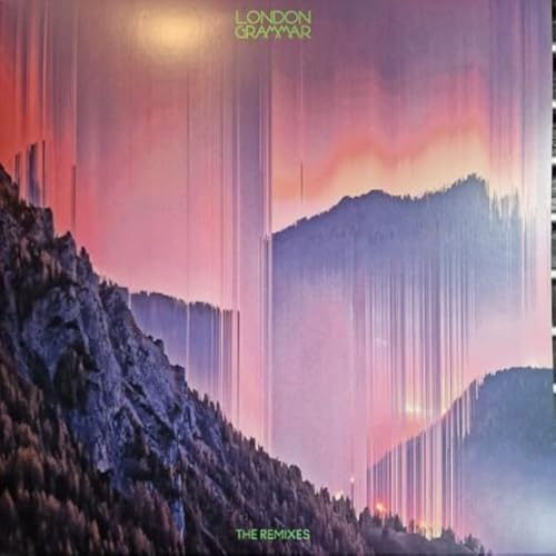 London Grammar "The Remixes" vinyl album cover with abstract mountain landscape.
