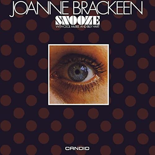 Joanne Brackeen “Snooze” vinyl album cover with a close-up of an eye.