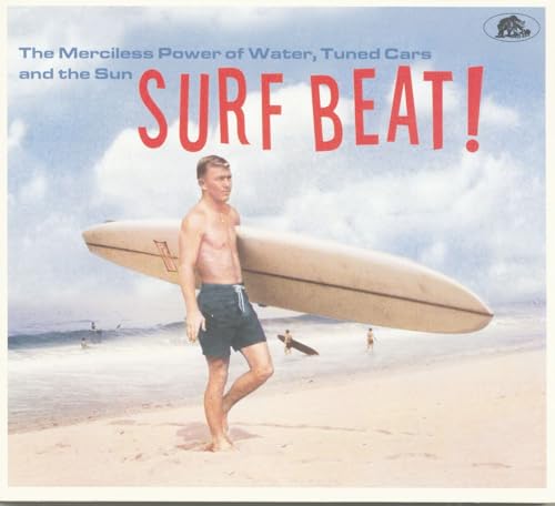 Album cover: shirtless man carrying surfboard on a beach.