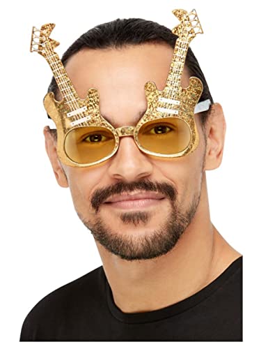 Smiffys Electric Guitar Glasses, Gold