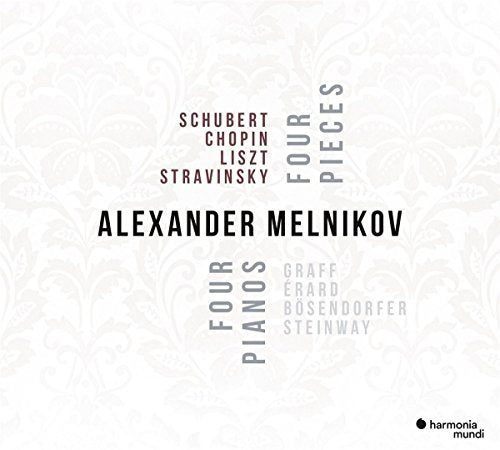 CD cover for Alexander Melnikov’s “Four Pieces – Four Pianos” album.
