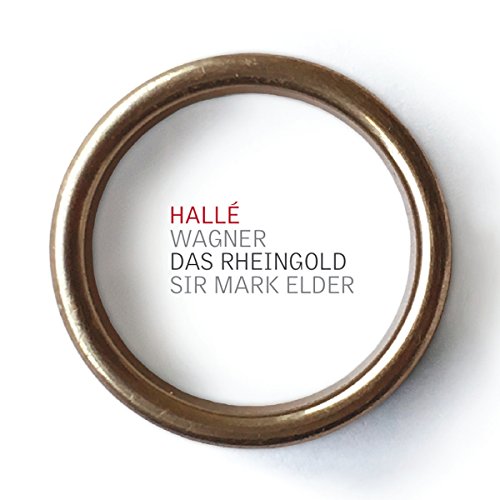CD with white label displaying "Halle/Wagner/Das Rheingold/Sir Mark Elder".