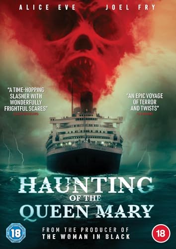 DVD cover for "Haunting of the Queen Mary" with a ship and skull.