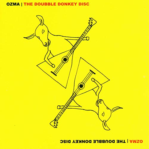 Yellow CD cover with line art of a donkey playing a double bass.