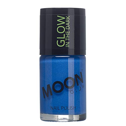 Moon Glow - Glow in the Dark Nail Varnish 14ml Blue – Phosphorescent - Charge to glow