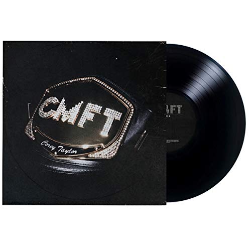 Black vinyl record with album cover featuring a jeweled CMFT logo.