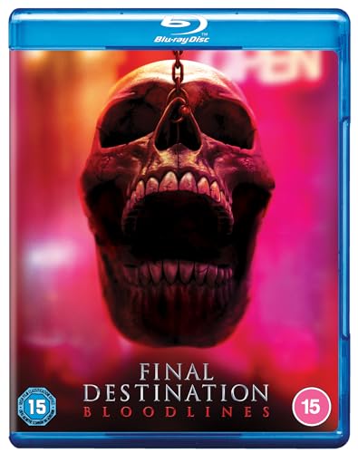 Blu-ray cover for "Final Destination Bloodlines" featuring a skull image.