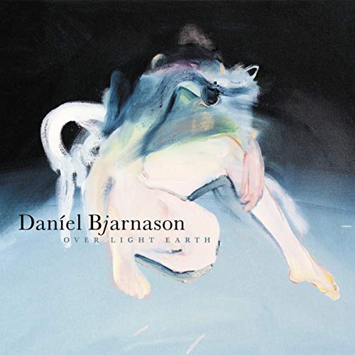 Abstract painting of a reclining figure, album cover for Daniel Bjarnason.