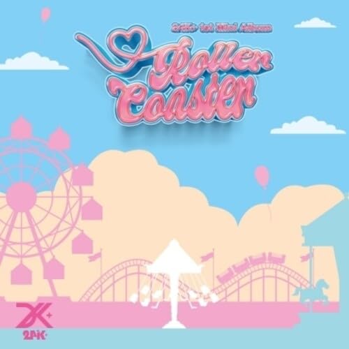 CD cover for 24k’s “Roller Coaster” featuring a pastel amusement park scene.