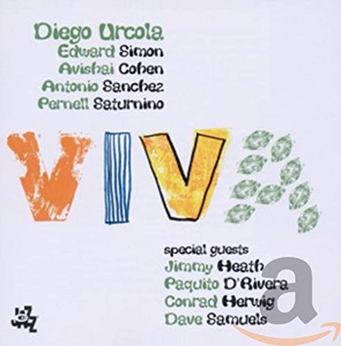 CD cover for "Viva" by Diego Urcola, featuring stylized lettering and foliage.
