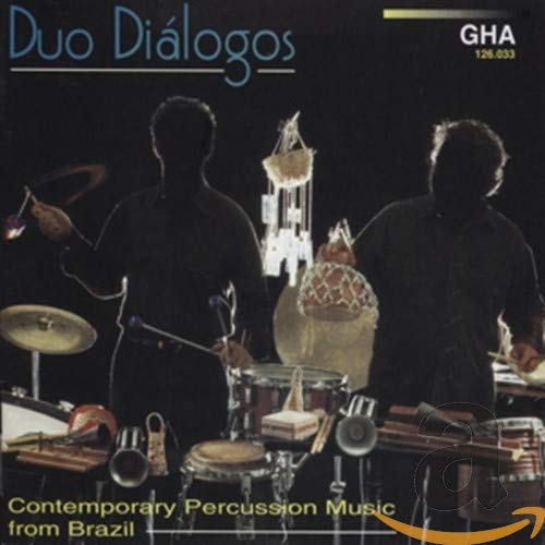 CD cover featuring two silhouetted musicians surrounded by percussion instruments.