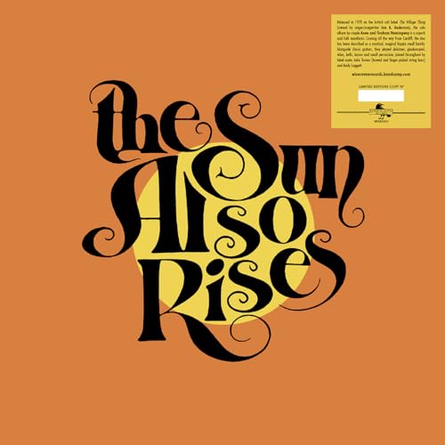 Vinyl record cover: "The Sun Also Rises" with stylized text and sun.