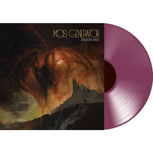 Purple vinyl record with fantasy art of a dragon and castle.