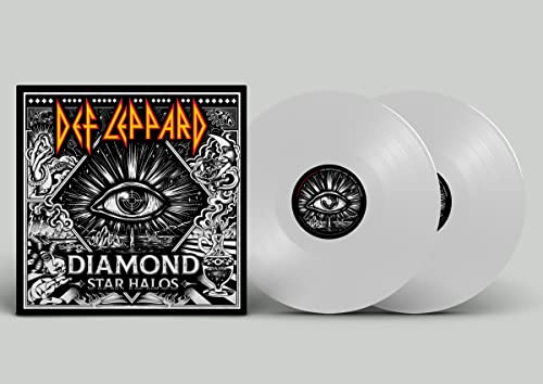 Def Leppard “Diamond Star Halos” vinyl record with eye graphic.
