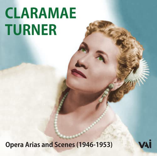 Claramae Turner portrait from CD cover, wearing pearls and earrings.