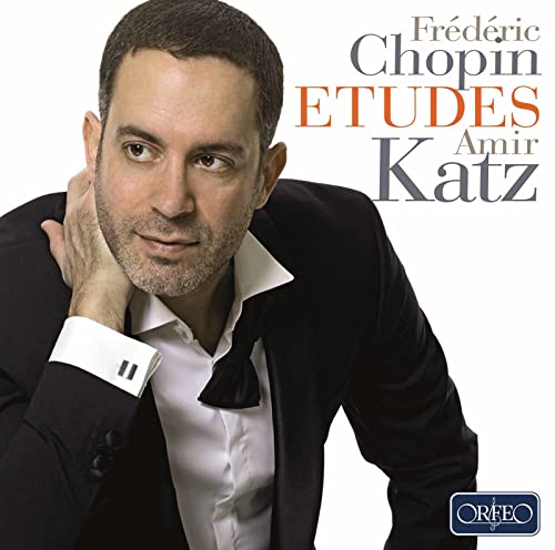 CD cover featuring pianist Amir Katz and text “Chopin: Etudes”.