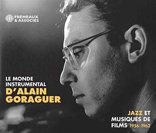 Black and white portrait of Alain Goraguer wearing glasses, CD cover.