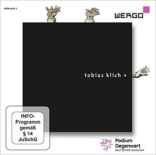 Black album cover with stylized hand images and text: "Tobias Klich +".