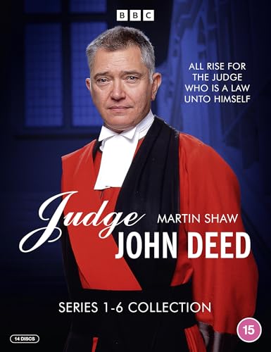 DVD cover for "Judge John Deed" featuring Martin Shaw in judicial robes.