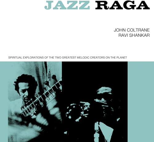 CD cover featuring John Coltrane and Ravi Shankar in monochrome.