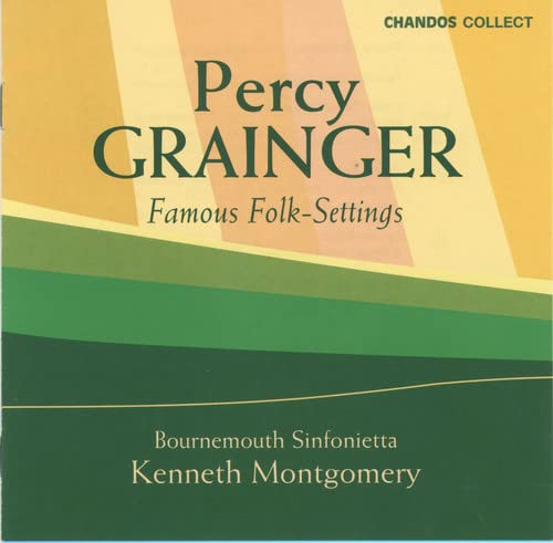 CD cover for Percy Grainger’s “Famous Folk Settings” with abstract stripes.