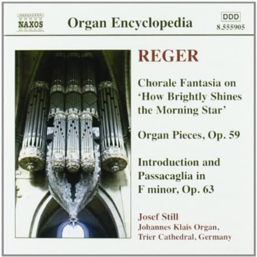 CD cover featuring organ pipes and text: "REGER Chorale Fantasia, Op. 59".