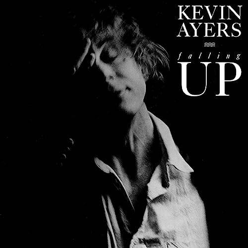 Black and white album cover for Kevin Ayers’ “Falling Up,” featuring a portrait.