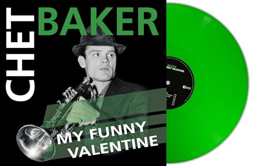 Chet Baker album cover with green vinyl record beside it.