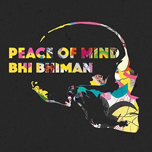 Colorful, abstract profile of a person with headphones against a dark background.